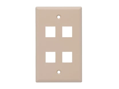 Picture of Beige Single-Gang 4‑Port Keystone Wall Plate