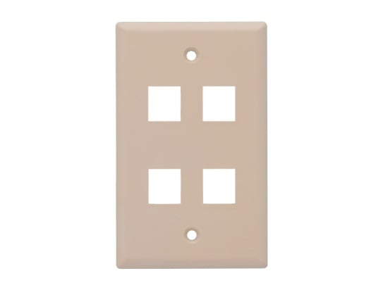 Picture of Beige Single-Gang 4‑Port Keystone Wall Plate