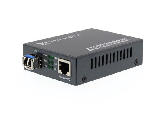 Picture of Gigabit Fiber Media Converter - 1000Base-LX, Multimode, 550m, 1310nm, PoE
