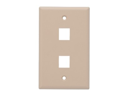 Picture of Single-Gang 2-Port Keystone Wall Plate – Beige