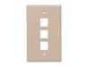 Picture of Single-Gang Keystone Wall Plate, 3-Port, Beige