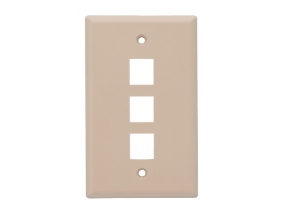 Picture of Single-Gang Keystone Wall Plate, 3-Port, Beige