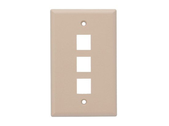 Picture of Single-Gang Keystone Wall Plate, 3-Port, Beige