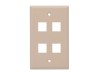 Picture of Beige Single-Gang 4‑Port Keystone Wall Plate