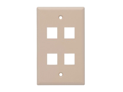 Picture of Beige Single-Gang 4‑Port Keystone Wall Plate