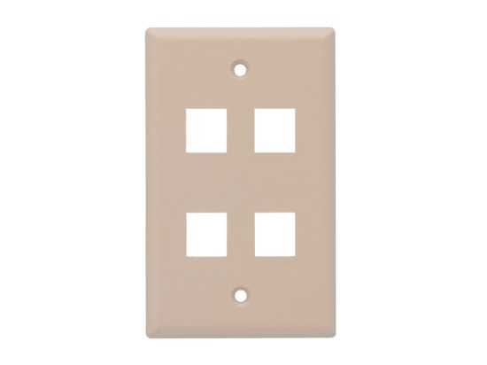 Picture of Beige Single-Gang 4‑Port Keystone Wall Plate