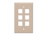 Picture of 6-Port Keystone Wall Plate, Single-Gang, Beige