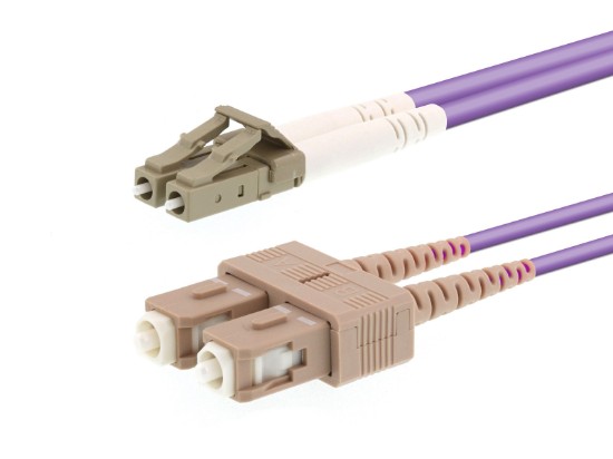 Picture of Multimode Duplex OM4 Fiber Optic Patch Cable (50/125) - LC to SC