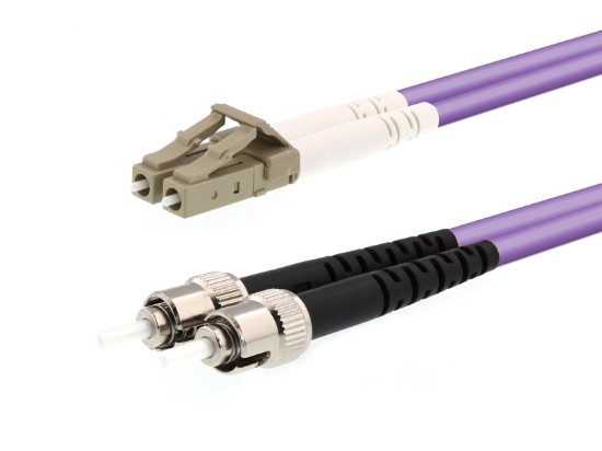 Picture of Multimode Duplex OM4 Fiber Optic Patch Cable (50/125) - LC to ST