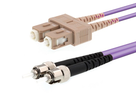 Picture of Multimode Duplex OM4 Fiber Optic Patch Cable (50/125) - SC to ST