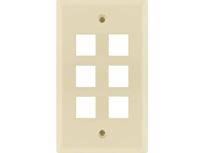 Picture of 6-Port Single-Gang Keystone Faceplates
