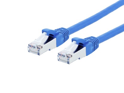 Picture of Blue Booted CAT8 Ethernet Patch Cables