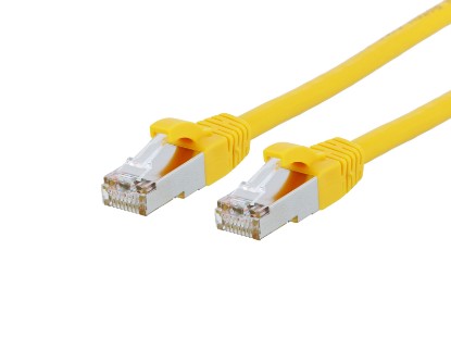 Picture of Yellow Booted CAT8 Ethernet Patch Cables